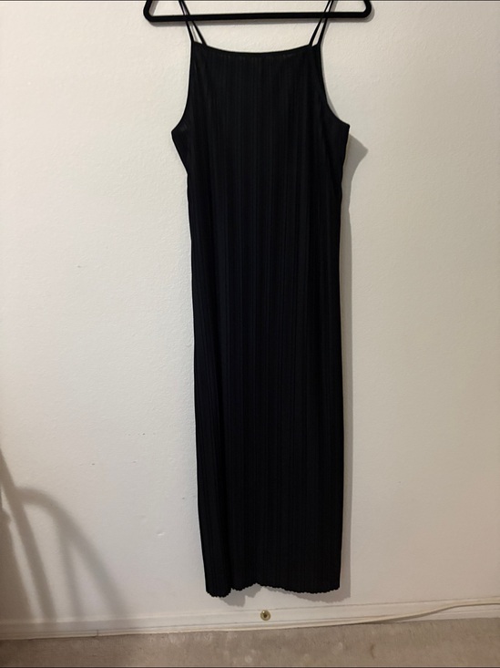 a new day Dresses & Skirts - a new day sleeveless plissé maxi dress fine vertical pleats thin spaghetti strap